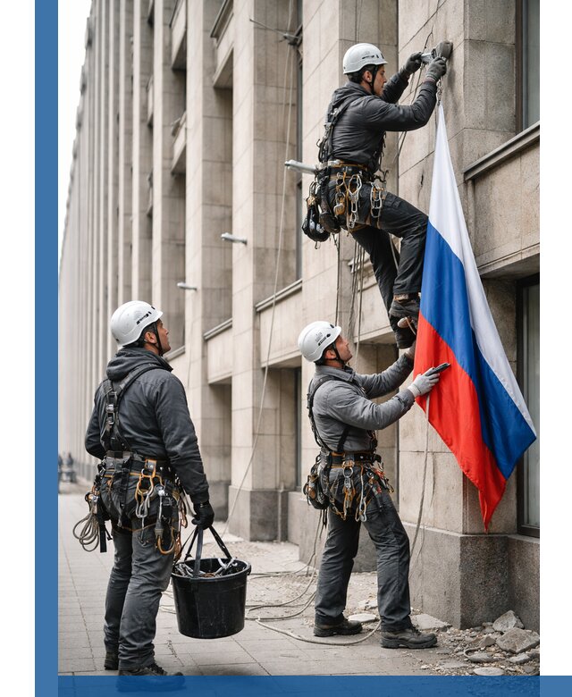 Профессиональная установка флагов на фасаде в Сосновом Боре