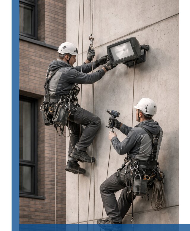 Профессиональный монтаж фасадных прожекторов в Сосновом Боре под ключ