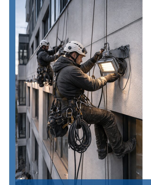 Монтаж фасадного освещения в Сосновом Боре установка и подключение