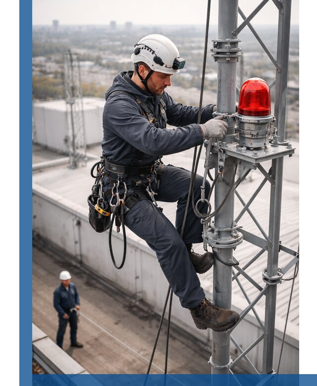 Монтаж заградительных огней и обслуживание объектов в Сосновом Боре