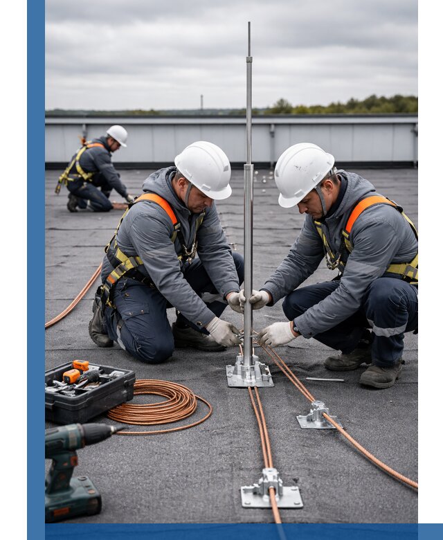 Монтаж молниезащиты на кровле в Сосновом Боре под ключ с гарантией