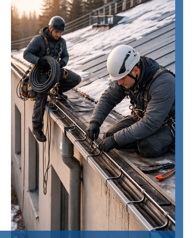 Монтаж греющего кабеля на кровле в Сосновом Боре от 457 р. | ВЫСОТНИК-Снб