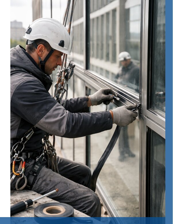 Ремонт витражных конструкций в Сосновом Боре от 3555 р. | ВЫСОТНИК-Снб