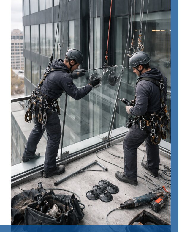 Монтаж стеклянных ограждений в Сосновом Боре от 2540 р. | ВЫСОТНИК-Снб