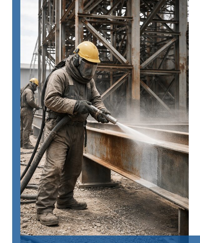 Пескоструйная очистка металлоконструкций в Сосновом Боре промышленная