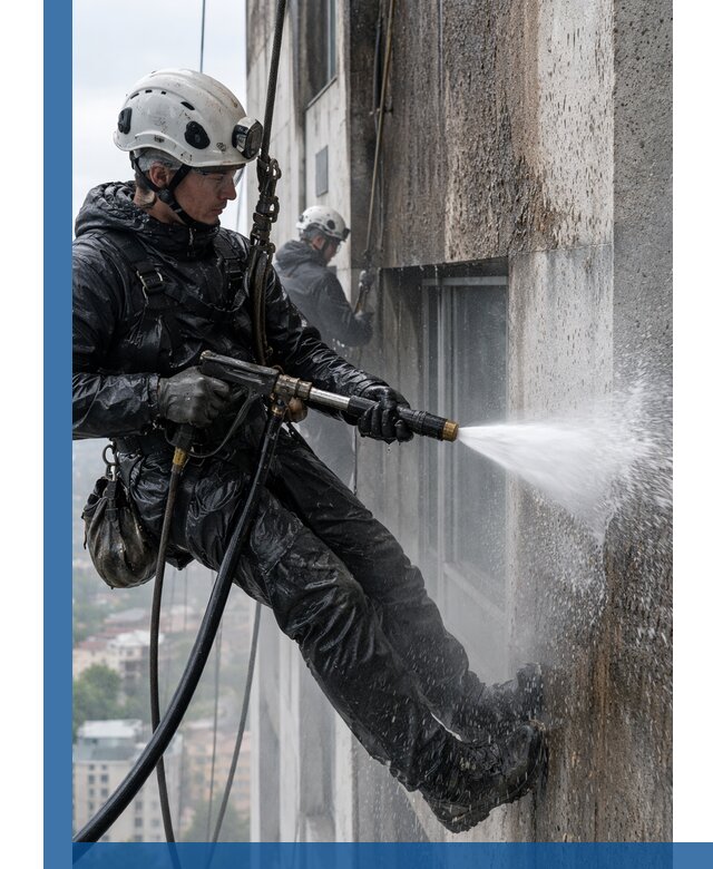 Гидроструйная очистка фасадов и конструкций в Сосновом Боре