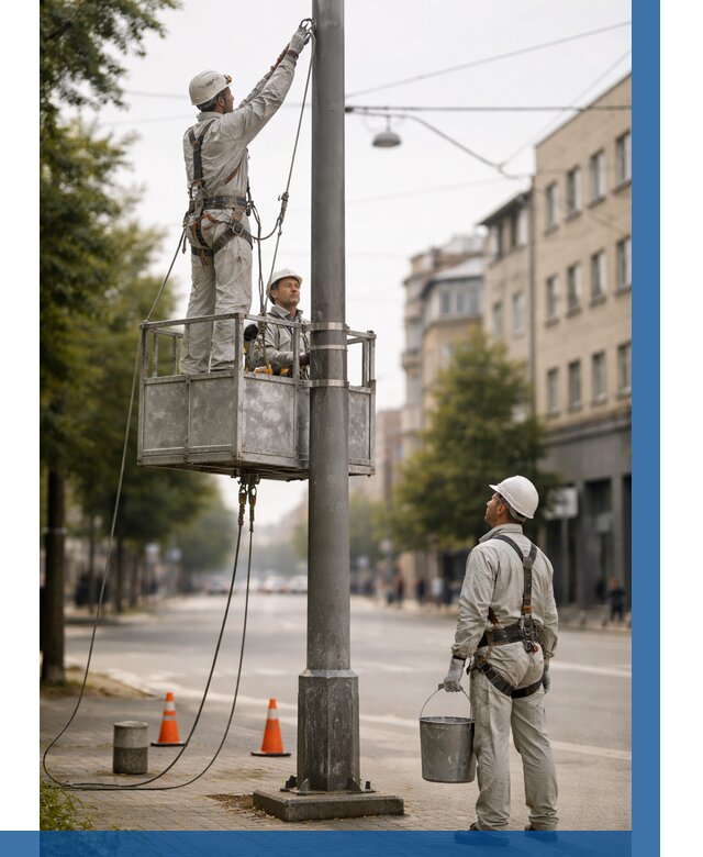 Покраска опор освещения в Сосновом Боре от 5079 р. | ВЫСОТНИК-Снб