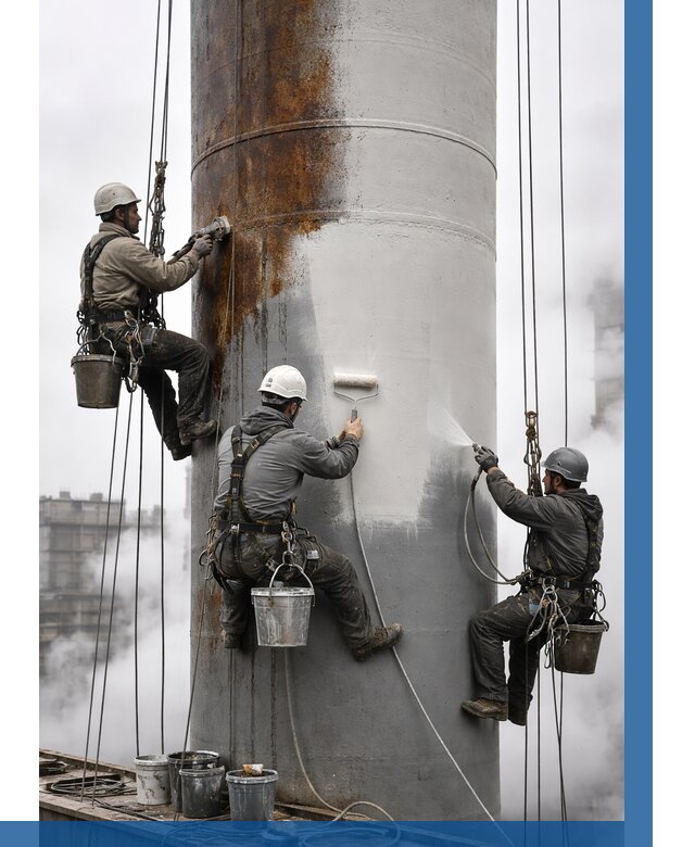 Покраска дымовых труб в Сосновом Боре от 8634 р. | ВЫСОТНИК-Снб