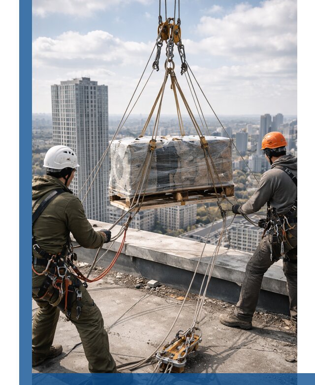 Подъем и монтаж крупногабаритных грузов на крышу в Сосновом Боре