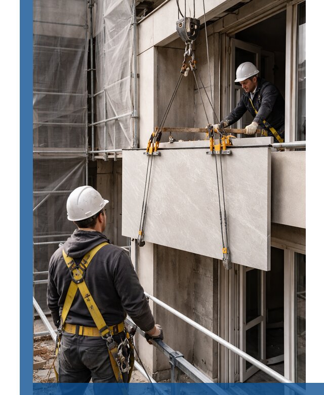 Подъем керамогранита на этаж в Сосновом Боре грузчиками и техникой