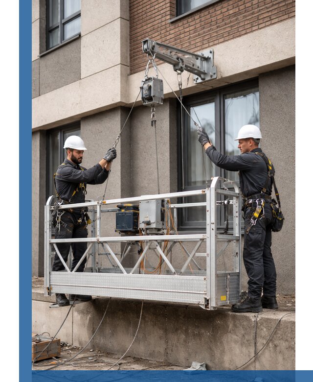 Монтаж и подъем фасадной люльки в Сосновом Боре с гарантией безопасности