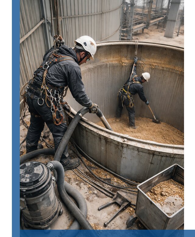 Профессиональная чистка зерновых бункеров в Сосновом Боре с выездом