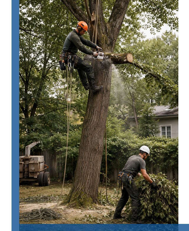 Кронирование деревьев в Сосновом Боре, безопасная высотная обрезка