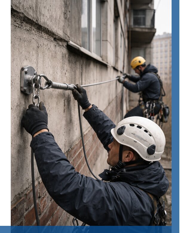 Монтаж анкерных линий в Сосновом Боре от 3047 р. | ВЫСОТНИК-Снб