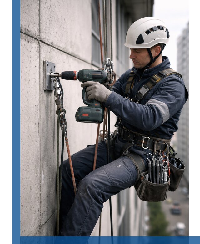 Установка анкерных точек для высотных работ в Сосновом Боре